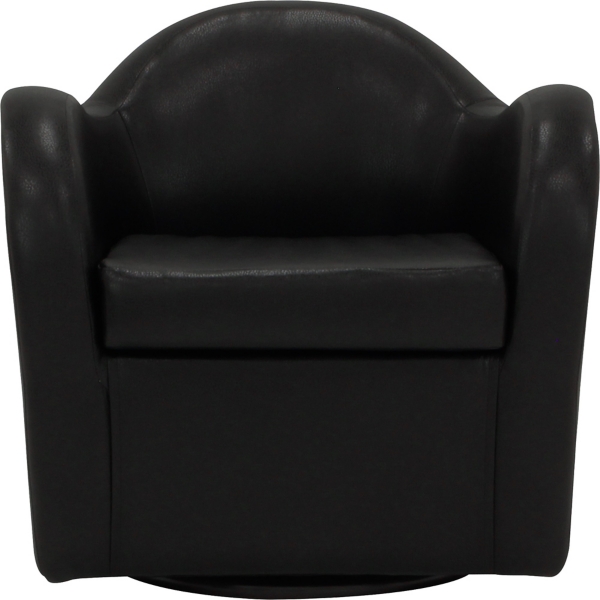 Max Black Faux Leather Swivel Club Accent Chair Kirklands Home