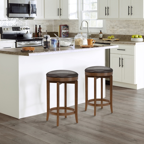 Brown Cherry Backless Swivel Stool Kirklands Home