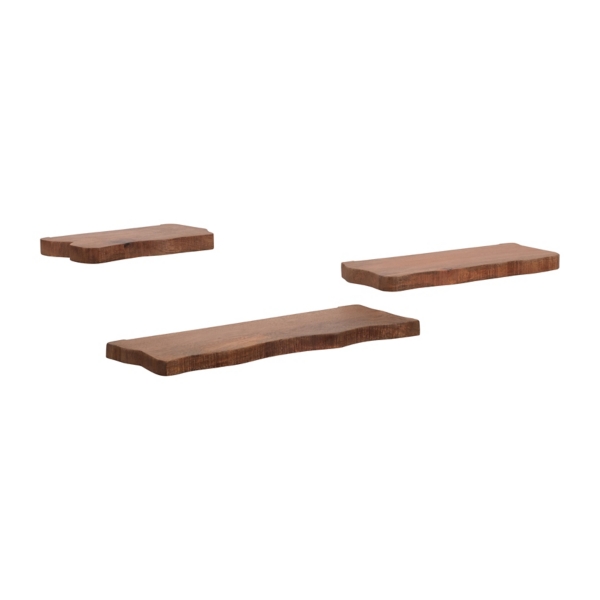 Live Edge Wood Floating Wall Shelves, Set of 3 Kirklands Home