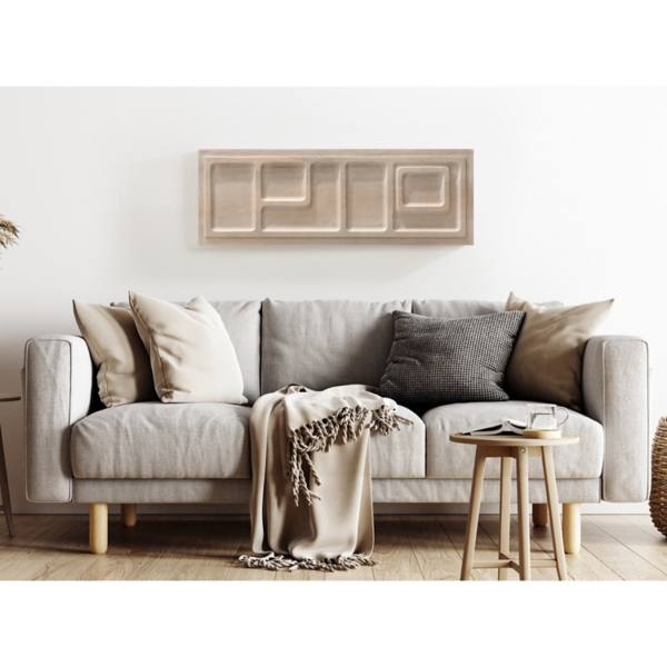 Natural Wood Carved Yuvan Wall Plaque