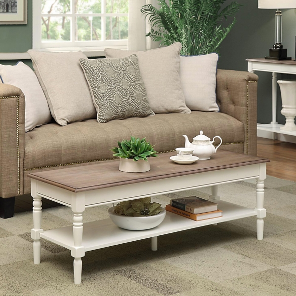 White and Natural Davis Coffee Table