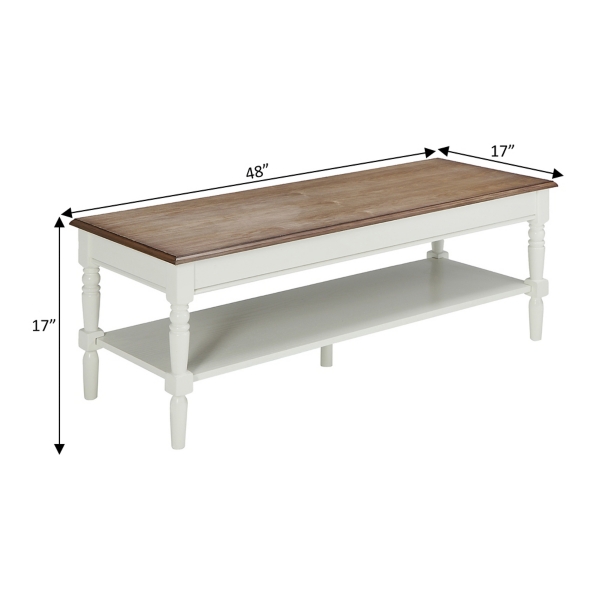 White and Natural Davis Coffee Table