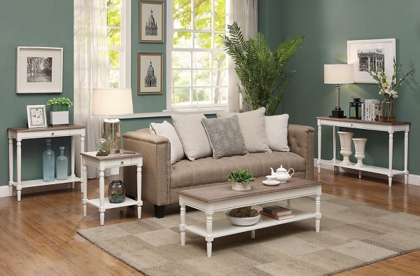 White and Natural Davis Coffee Table