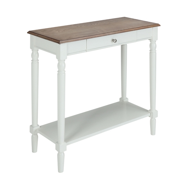 White and Natural Davis Console Table