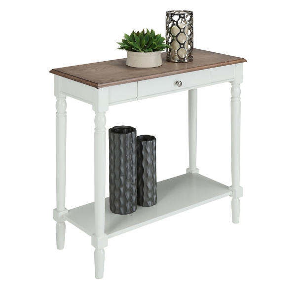 White and Natural Davis Console Table