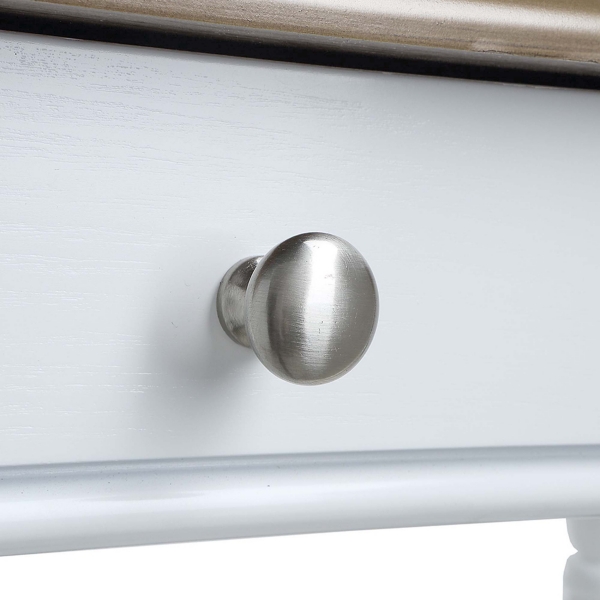 White and Natural Davis Console Table