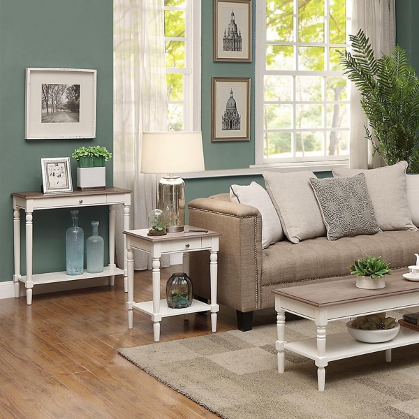 White and Natural Davis Console Table