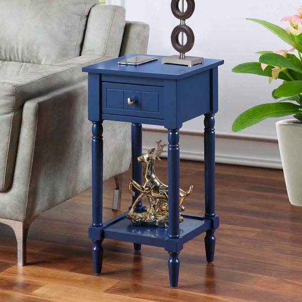 Navy French Country Square Accent Table
