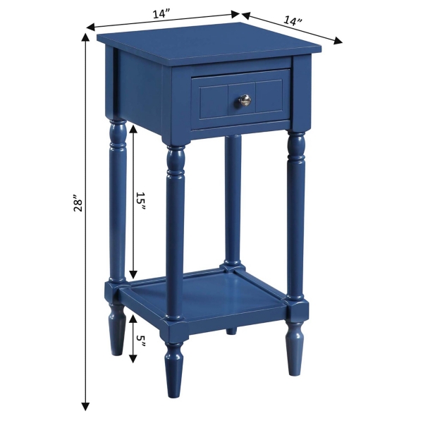 Navy French Country Square Accent Table
