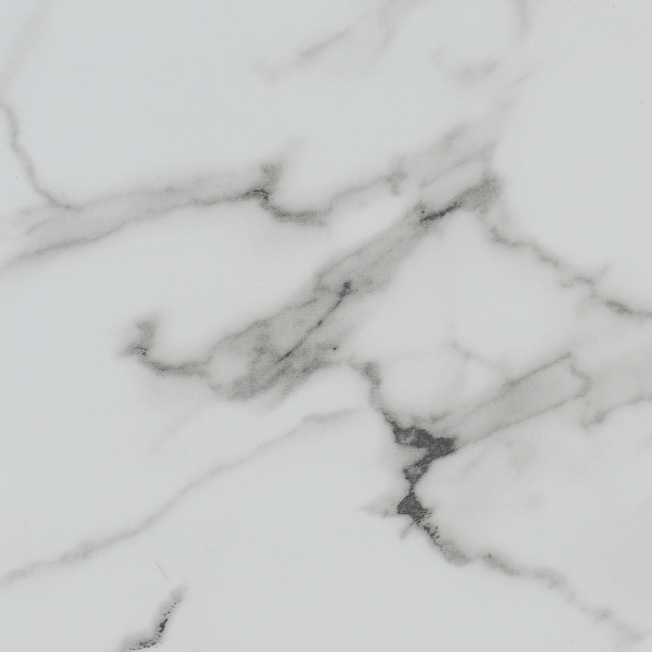 White Marble Two Tiered Metal Accent Table