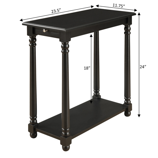 Black Regent Wood Accent Table