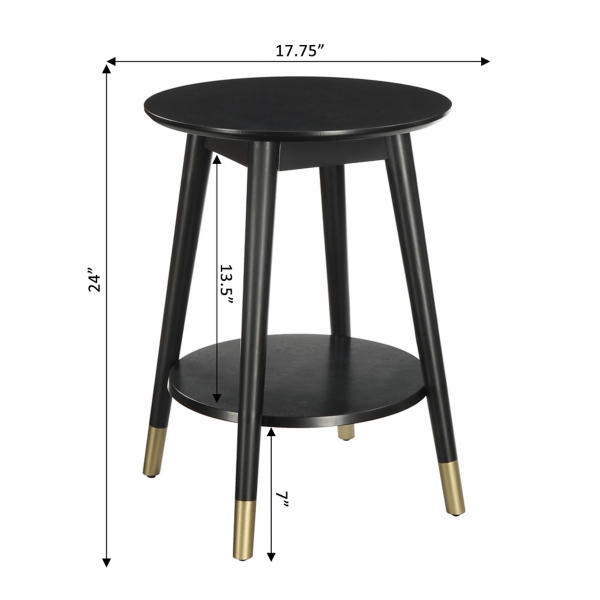 Mia Round Black Accent Table