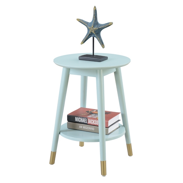 Mia Round Light Blue Accent Table