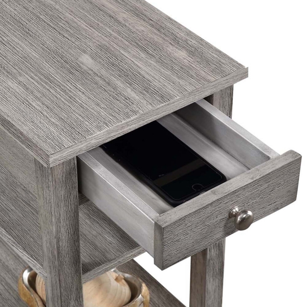 Double Shelf Wood Accent Table