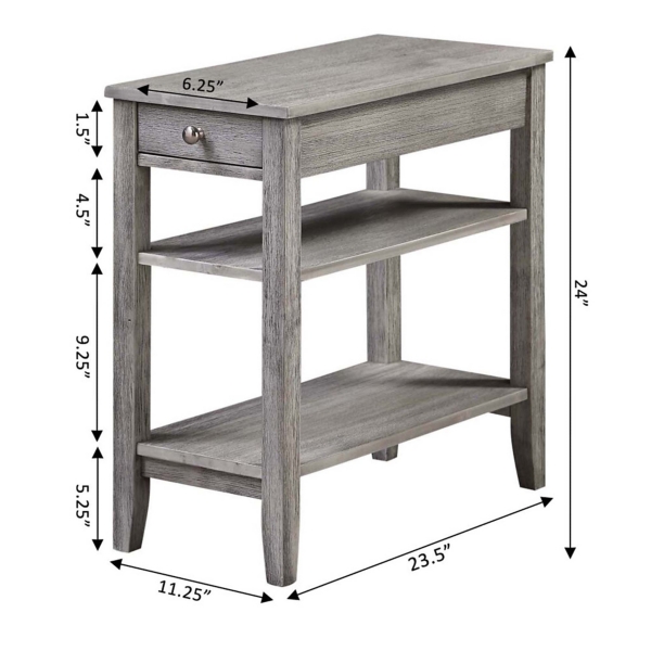 Double Shelf Wood Accent Table