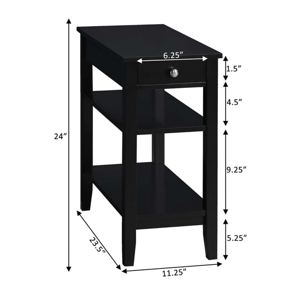 2-Shelf Charging Accent Table