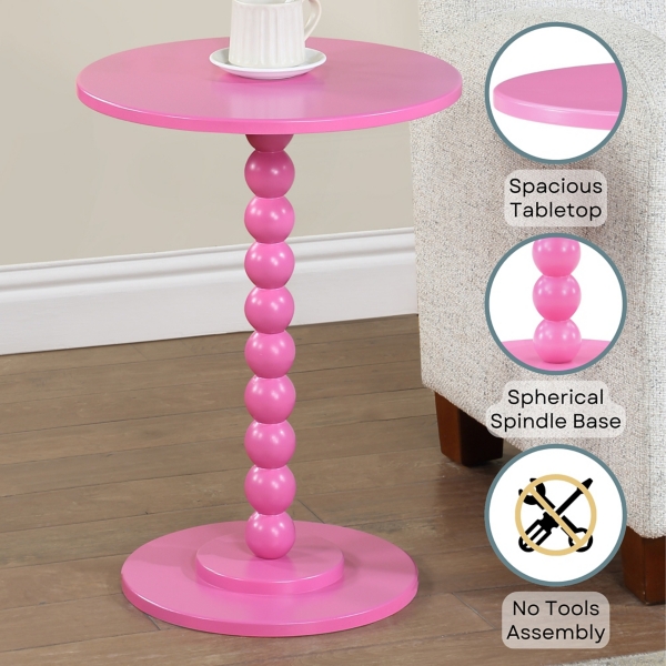 Beaded Spindle Accent Table
