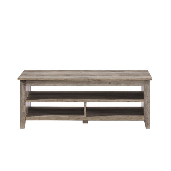 Graywash Grooved Side Panel Coffee Table