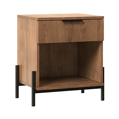 Sun Bleached Braided Rattan Nightstand
