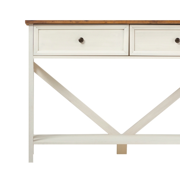 Whitewashed Cara Console Table