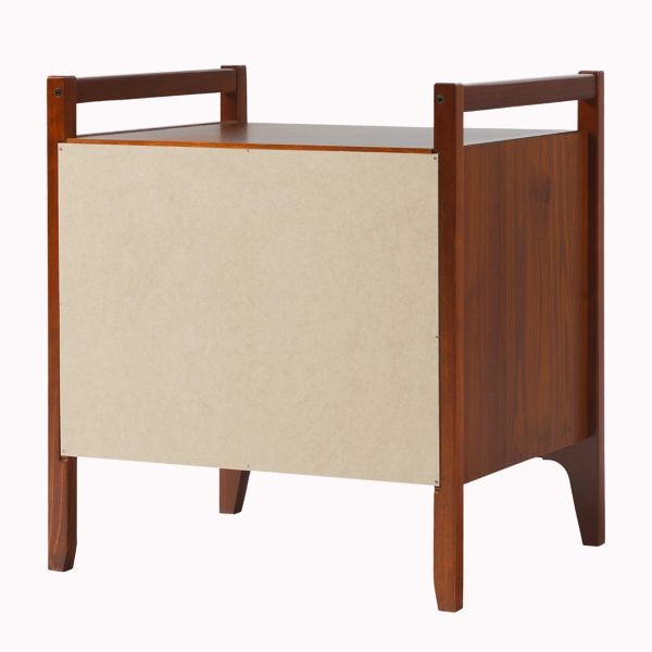 Walnut Angled Face 2-Drawer Nightstand