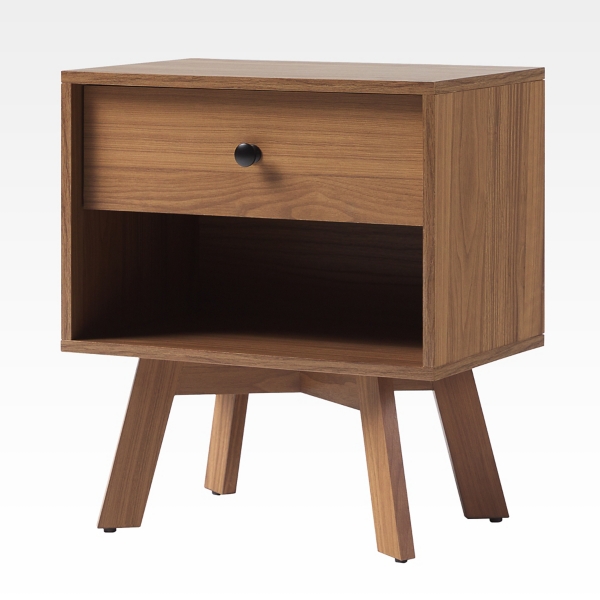 Mocha Wood Mid-century Modern Nightstand