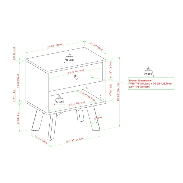 Mocha Wood Mid-century Modern Nightstand