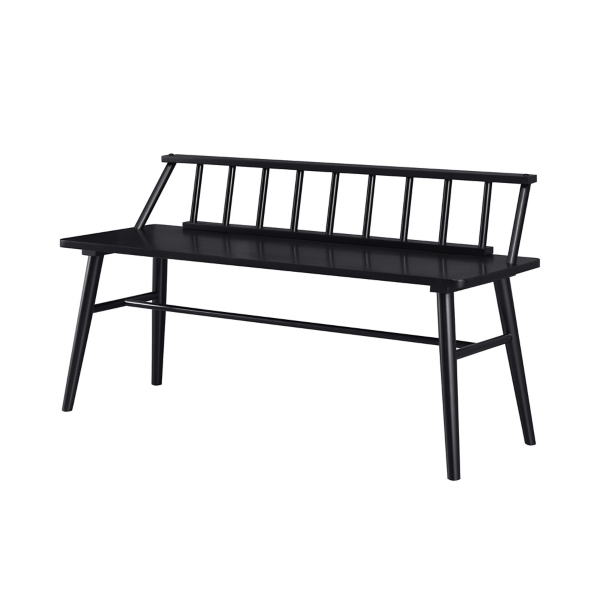 Black Wood Low Back Spindle Bench