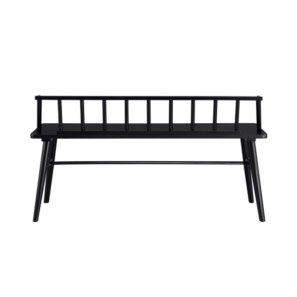 Black Wood Low Back Spindle Bench