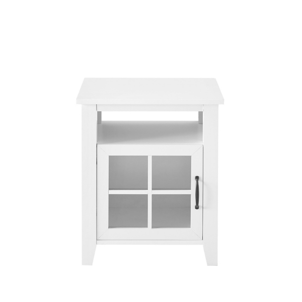 White Windowpane Accent Table