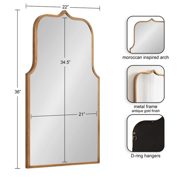 Gold Arched Scallop Wall Mirror