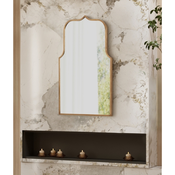 Gold Arched Scallop Wall Mirror