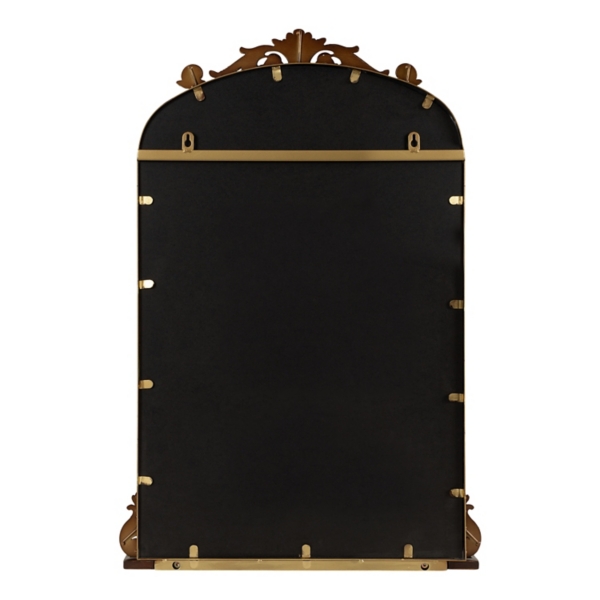 Bronze Arch Ornate Crown Shelf Wall Mirror