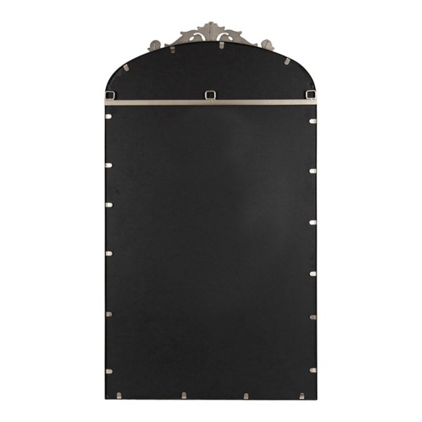 Silver Metal Arch Ornate Crown Wall Mirror