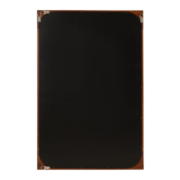 Warm Walnut Rounded Rectangle Wall Mirror