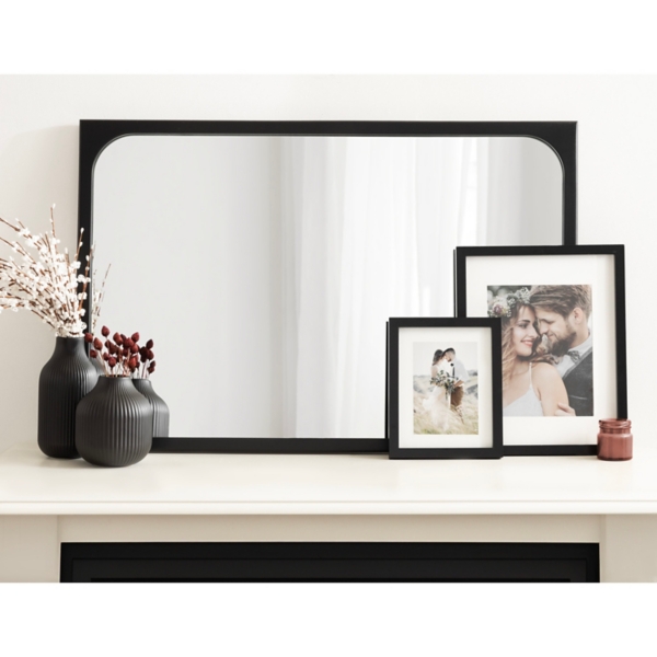 Black Rounded Rectangle Wall Mirror