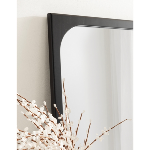Black Rounded Rectangle Wall Mirror