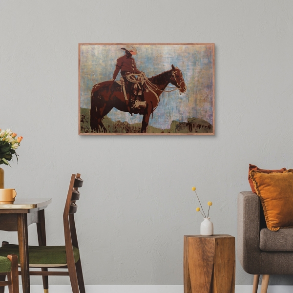 Western Moment Framed Canvas Art Print