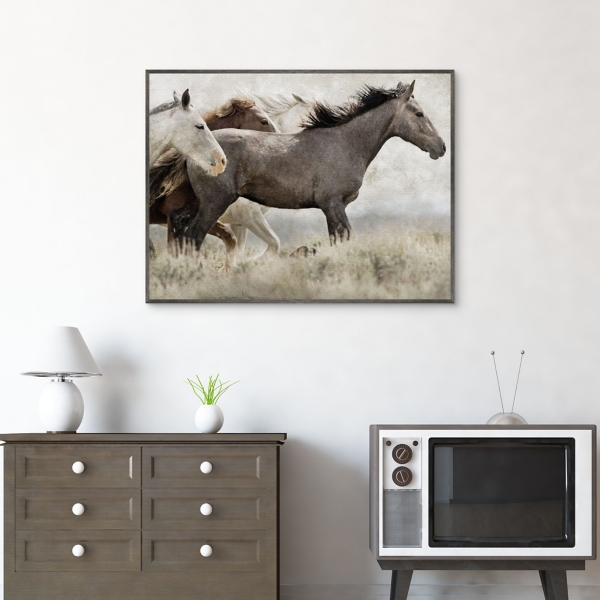 Thunder Ridge Distressed Framed Canvas Art Print