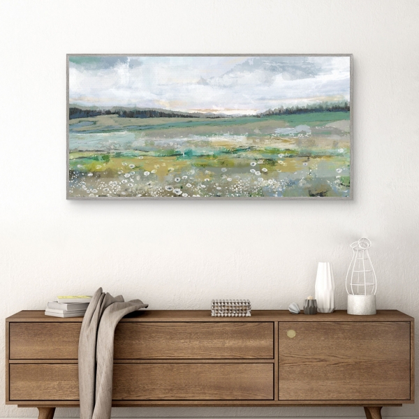Meadow Horizon Framed Canvas Art Print