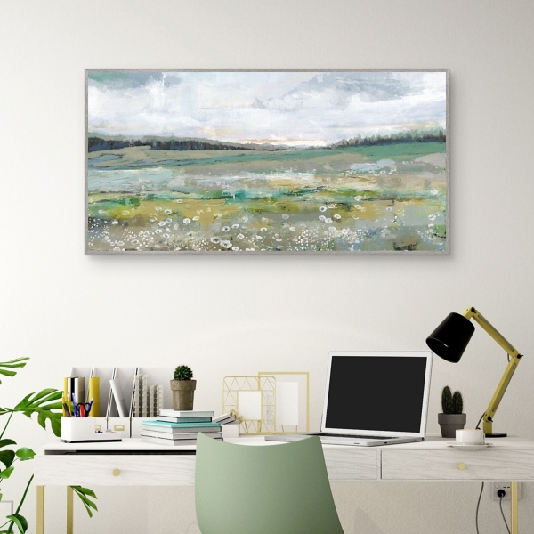Meadow Horizon Framed Canvas Art Print