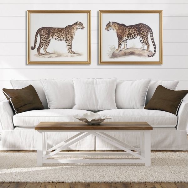 Two Cheetahs Framed Wall Art, Set of 2
