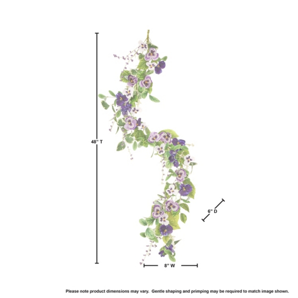 Purple Pansy Floral Garland