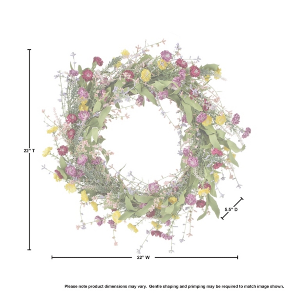 Mixed Cornflower and Wildflower Wreath