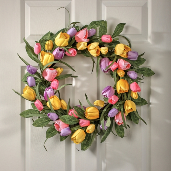 Tulip Garden Floral Wreath