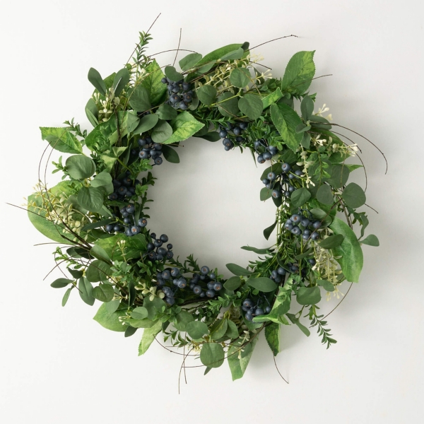 Summer Blueberry with Green Leaves Wreath Kirklands Home