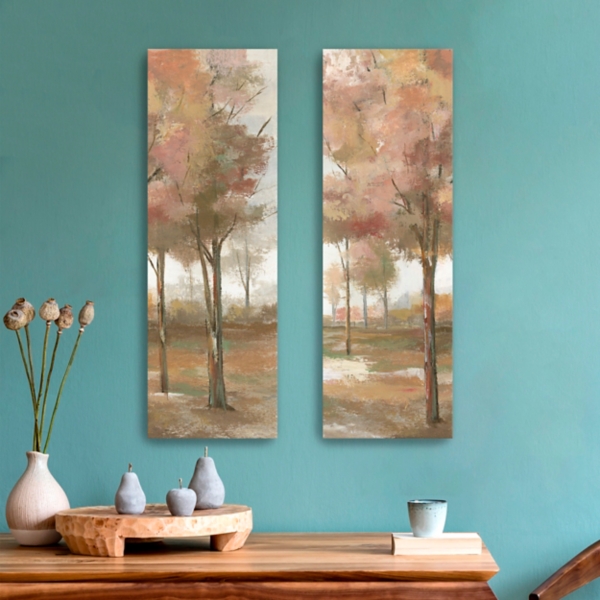 Pastel Meadow Canvas Art Prints, Set of 2