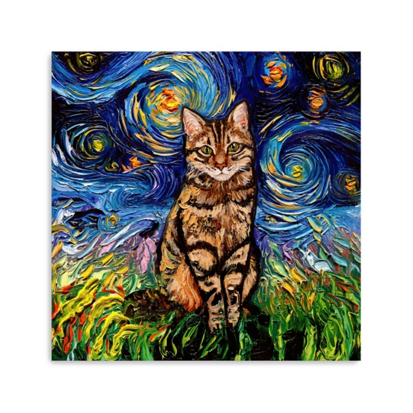 Aja Trier Brown Tabby Starry Night Canvas Print | Kirklands Home