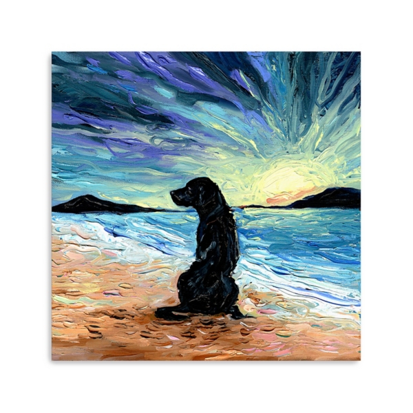 Aja Trier Black Lab Beach Days Canvas Art Print | Kirklands Home