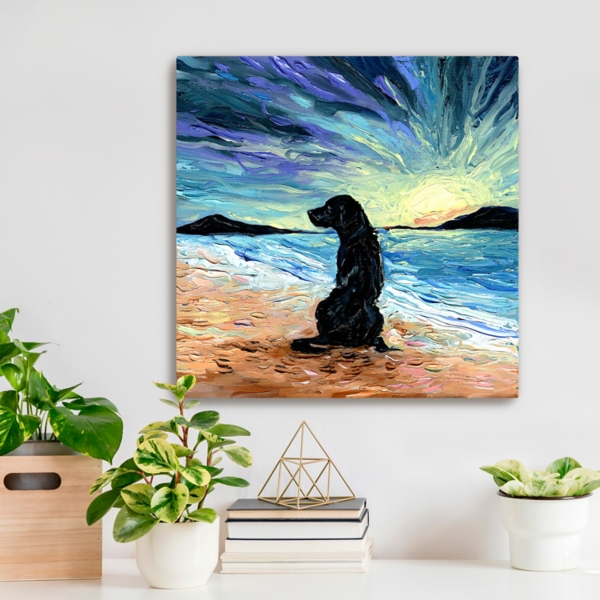 Aja Trier Black Lab Beach Days Canvas Art Print
